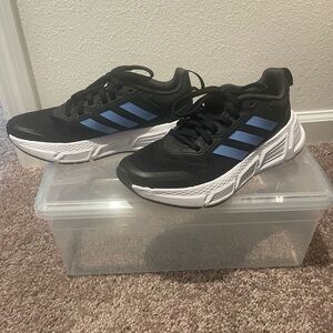 NWOT! Adidas Black and Light Blue Running Shoes